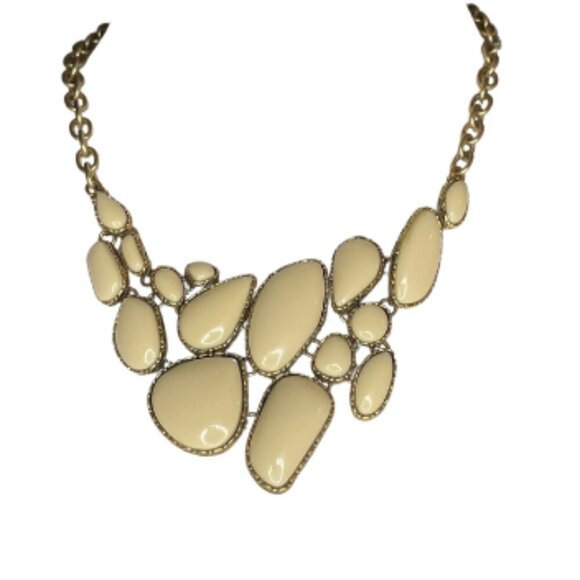 Vintage Women's 18" Bib Reversible Necklace Faceted Beads & Bird Engraved Gold - Picture 4 of 7